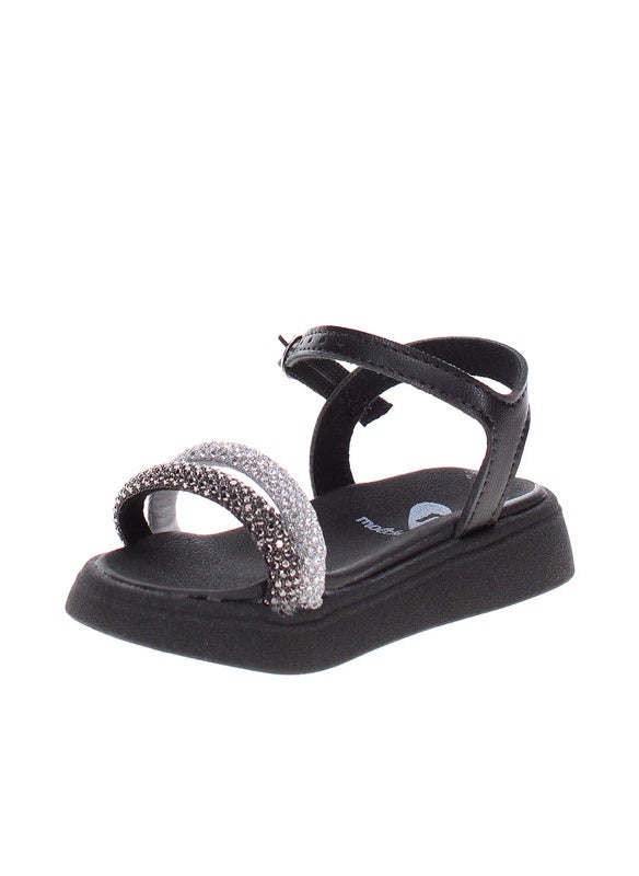Molekinha Infant Girls Sandals With Back Strap Black | Made In Brazil