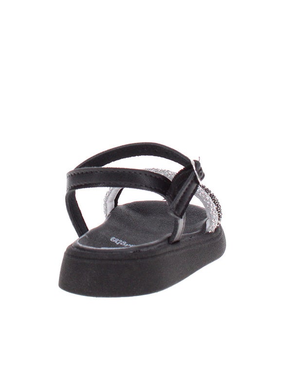Molekinha Infant Girls Sandals With Back Strap Black | Made In Brazil