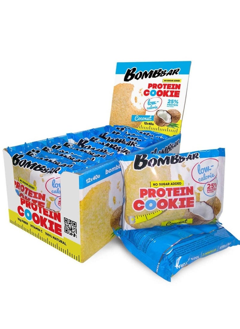 Protein Cookie Coconut Flavor High Fiber And No Sugar Added 12x40g