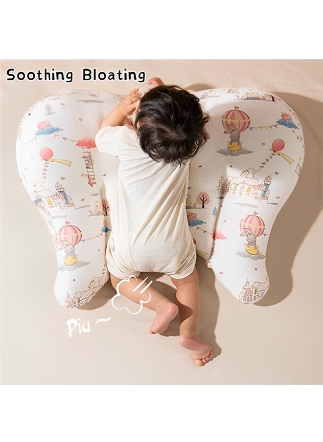 Beauenty Baby Pillow,Ramp Breathable Pillow Baby Anti-Spitting Raise Head Pillow,Multifunctional Nursing Pillow for Breastfeeding,Soft Cotton Pillow With Washable Cover
