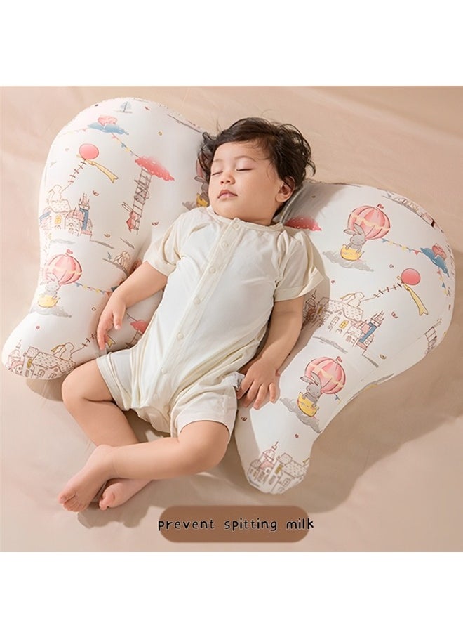 Beauenty Baby Pillow,Ramp Breathable Pillow Baby Anti-Spitting Raise Head Pillow,Multifunctional Nursing Pillow for Breastfeeding,Soft Cotton Pillow With Washable Cover