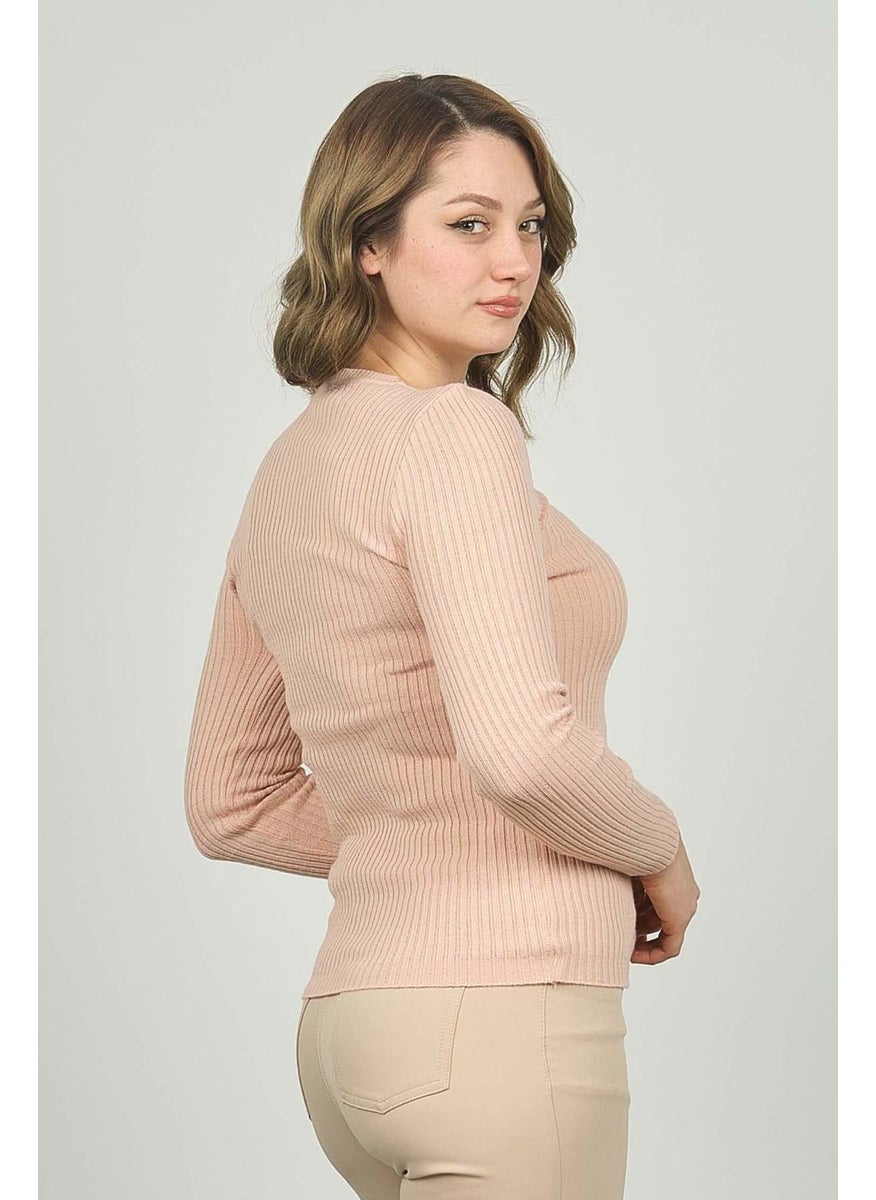 Women's Ribbed Crew Neck Sweater 23K0290K1 Powder