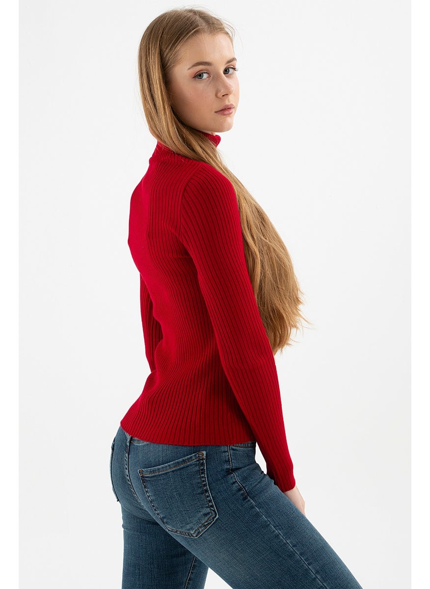 Ribbed Turtleneck Sweater Women's Sweater 23K0288K1