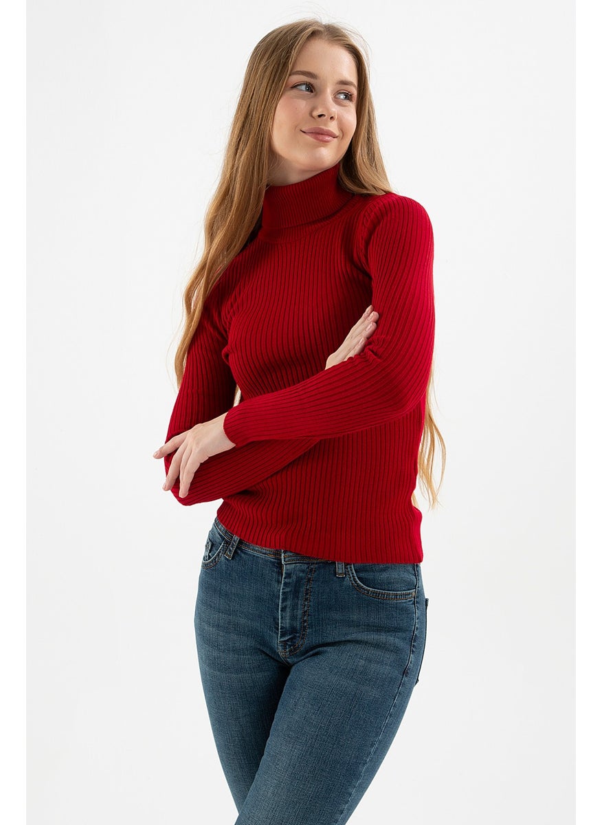 Ribbed Turtleneck Sweater Women's Sweater 23K0288K1