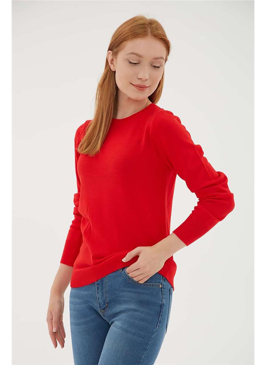 Women's Crew Neck Sweater 23K0245K1 Red