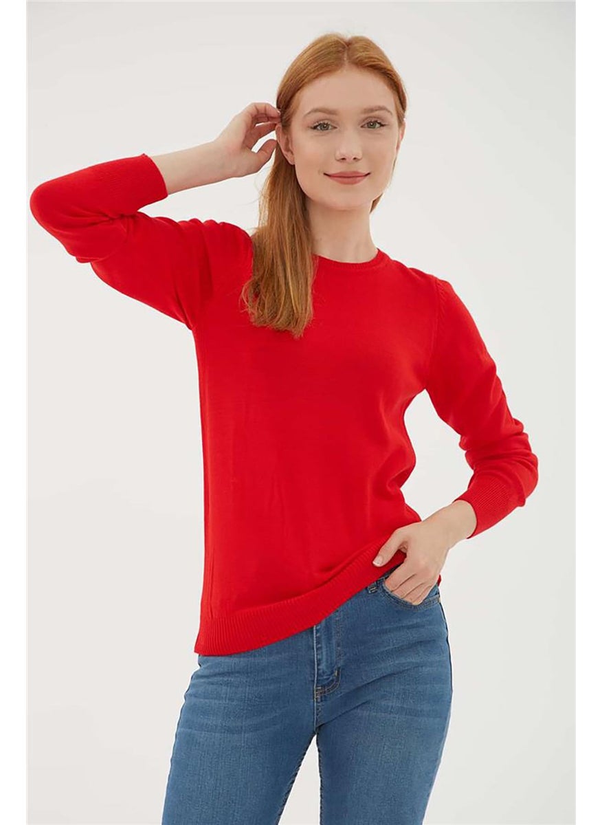 Women's Crew Neck Sweater 23K0245K1 Red