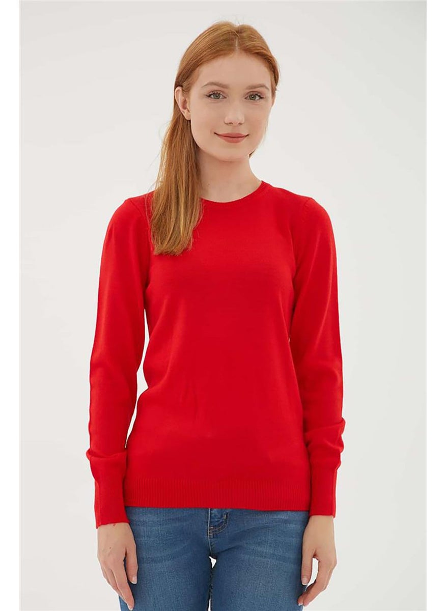 Women's Crew Neck Sweater 23K0245K1 Red