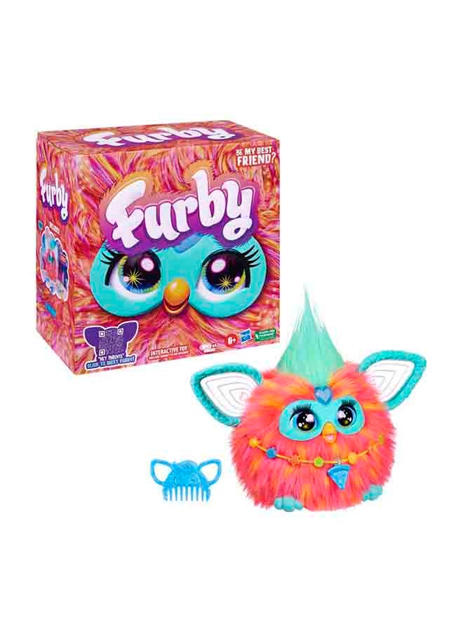 Furby Coral, 15 Fashion Accessories, Interactive Plush Toys for 6 Year Old Girls & Boys & Up, Voice Activated Animatronic