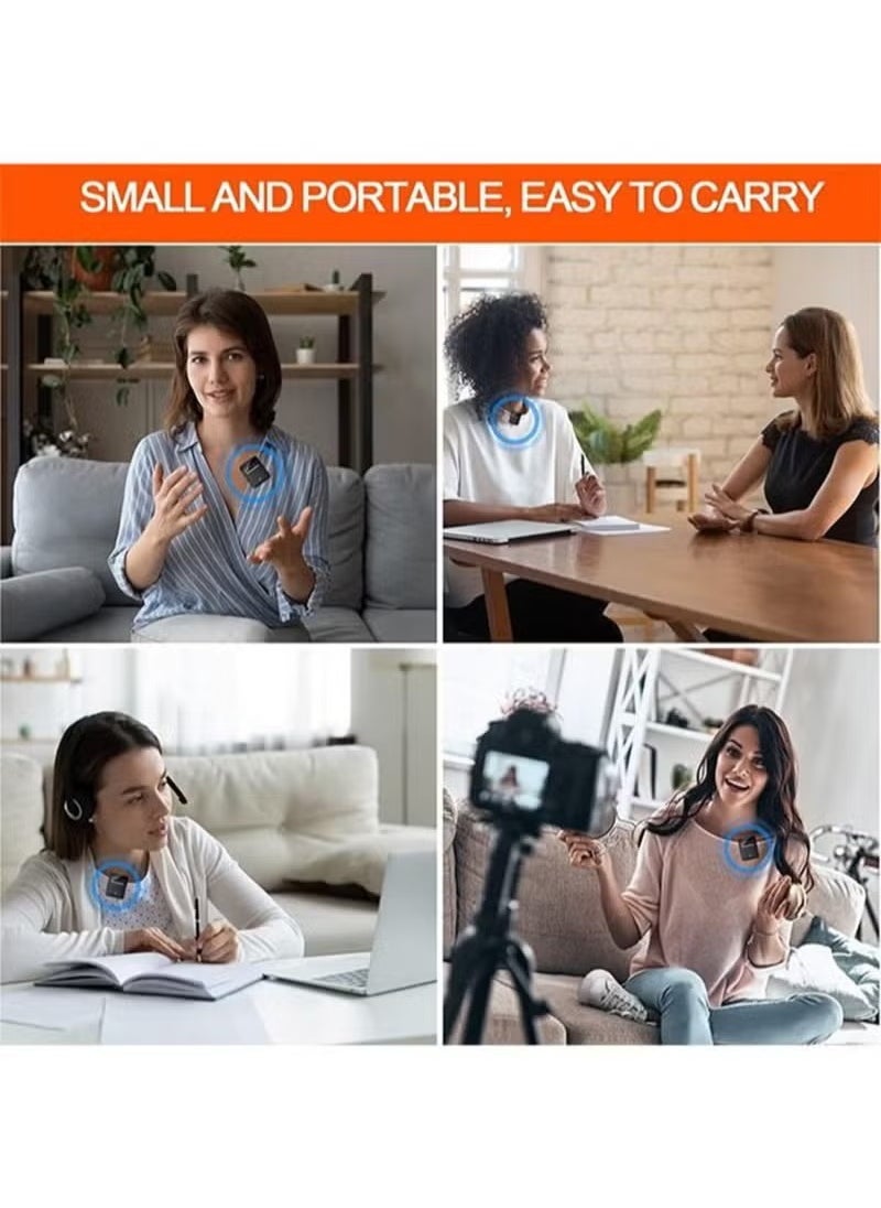 Wireless Lavalier Microphone Douyin Live Broadcast Mobile Video Recording 2.4G Noise Reduction Mini Microphone Live Video Recording Vlog Interview Online Classroom