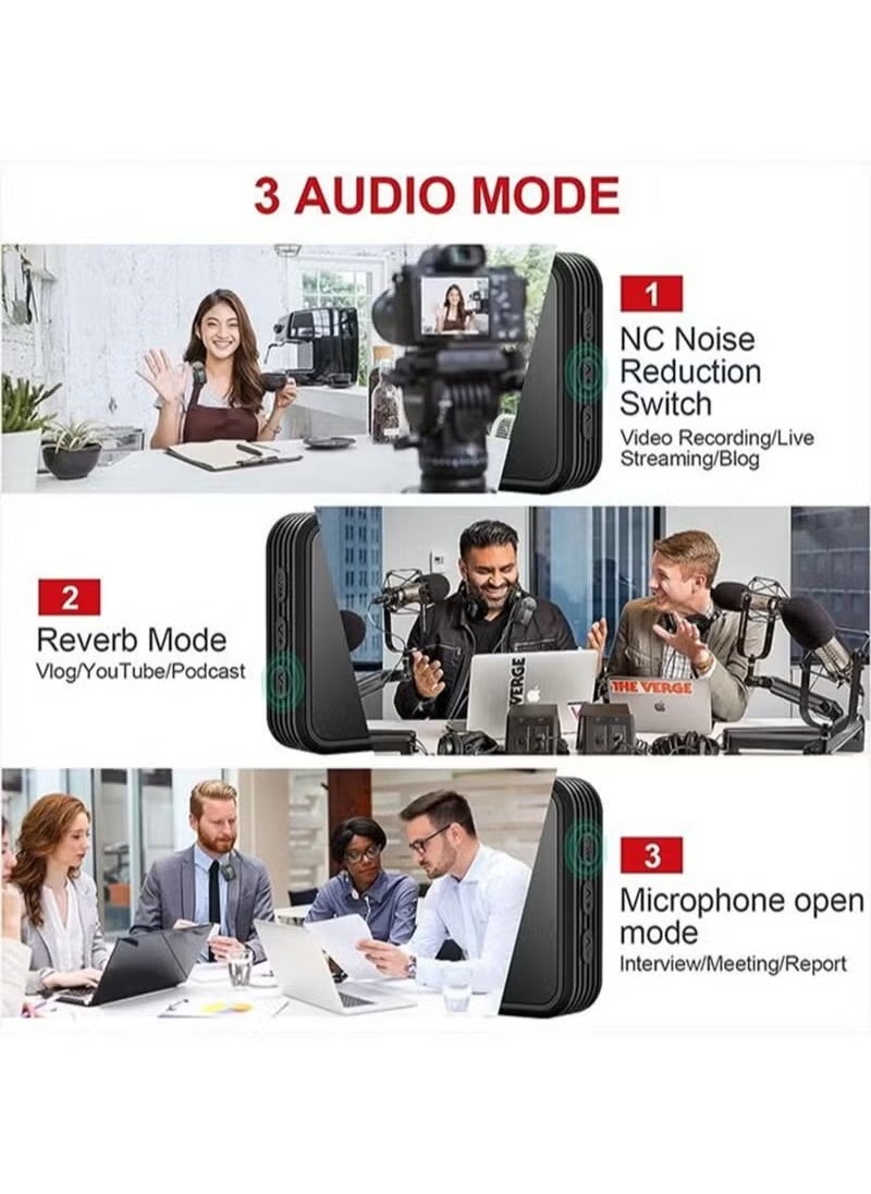 Wireless Lavalier Microphone Douyin Live Broadcast Mobile Video Recording 2.4G Noise Reduction Mini Microphone Live Video Recording Vlog Interview Online Classroom