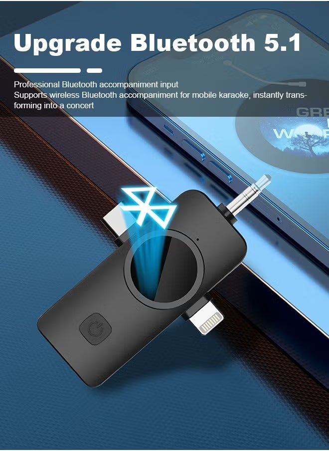 Wireless Lavalier Microphone Douyin Live Broadcast Mobile Video Recording 2.4G Noise Reduction Mini Microphone Live Video Recording Vlog Interview Online Classroom