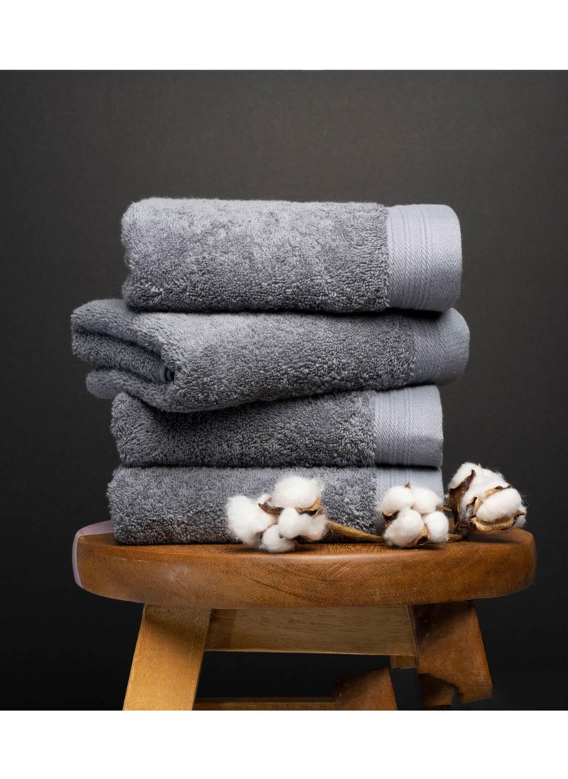 6-Piece Towel Set, Super Soft Grey Hand Towels Terry Striped Weave Pattern Ultra Absorbent 100% Cotton Towel for Bathroom（34*70 cm）