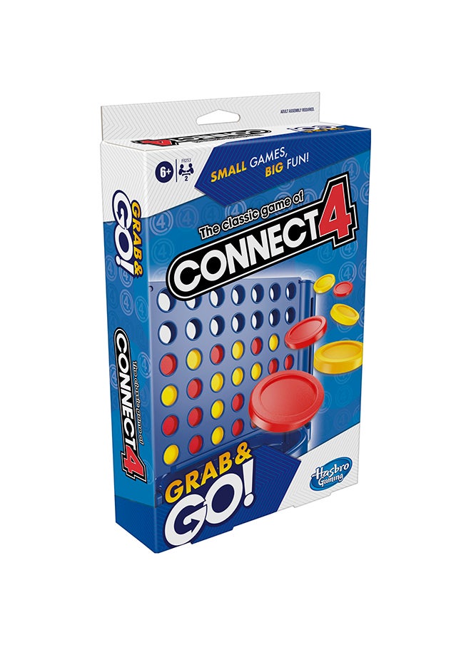 Connect 4 Grab and Go Game for Kids Ages 6 and Up, Portable Game for 2 Players, Travel Game for Kids