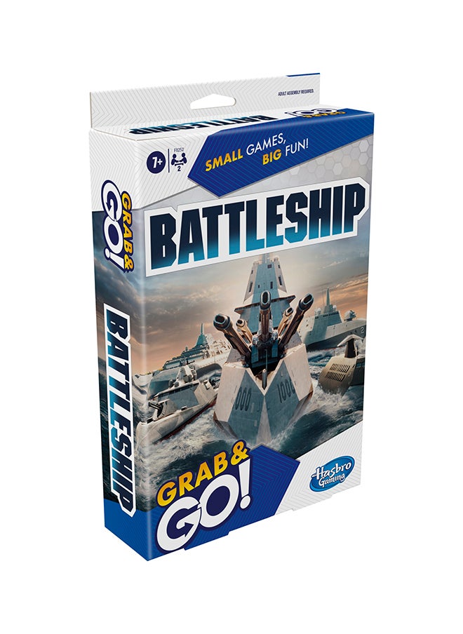 Battleship Grab and Go Game for Ages 7 and Up, Portable Game for 2 Players, Travel Game for Kids