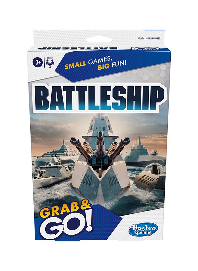 Battleship Grab and Go Game for Ages 7 and Up, Portable Game for 2 Players, Travel Game for Kids