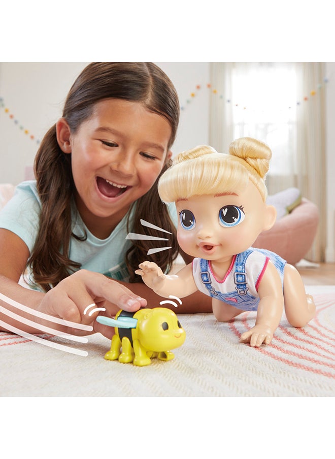 Crawl 'n Play Harper Hugs Electronic Crawling Baby Doll Set, 10.75 Inches