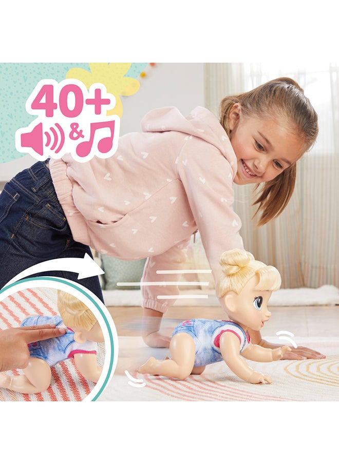 Crawl 'n Play Harper Hugs Electronic Crawling Baby Doll Set, 10.75 Inches