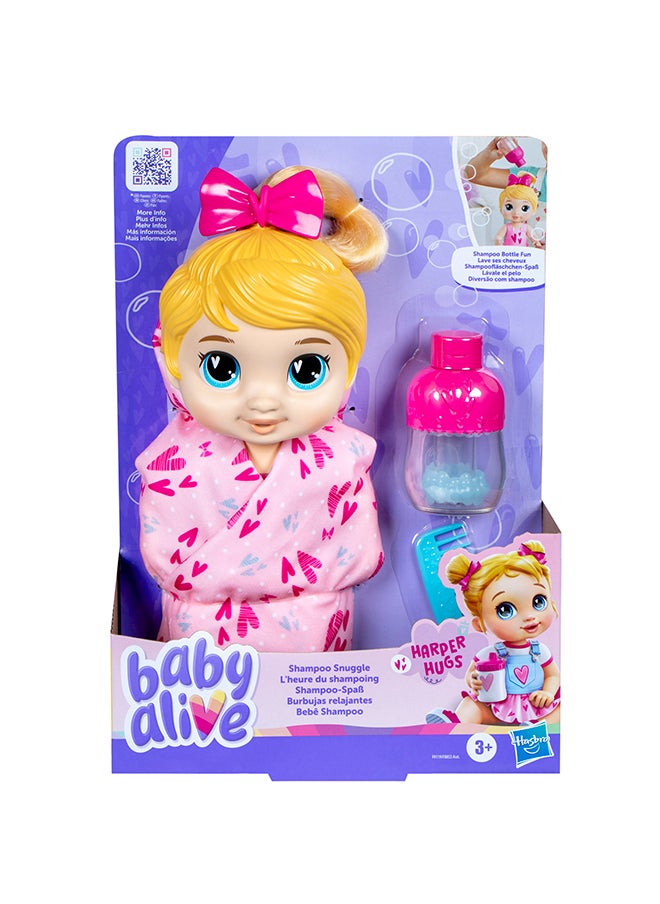 Shampoo Snuggle Harper Hugs Blonde Hair 11 Inch Water Baby Doll Playset, Toys for 3 Year Old Girls & Boys & Up