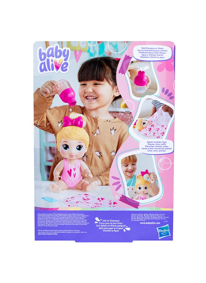 Shampoo Snuggle Harper Hugs Blonde Hair 11 Inch Water Baby Doll Playset, Toys for 3 Year Old Girls & Boys & Up