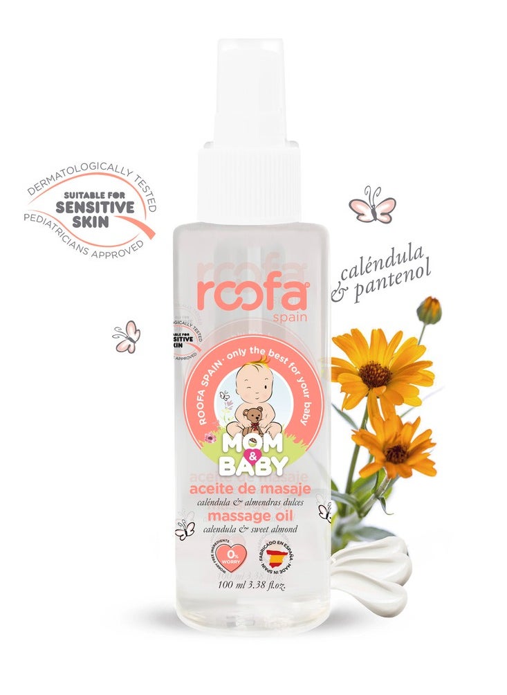 Mom & Baby Oil with Calendula & Sweet Almond for Newborns & babies with Sensitive skin 100ml