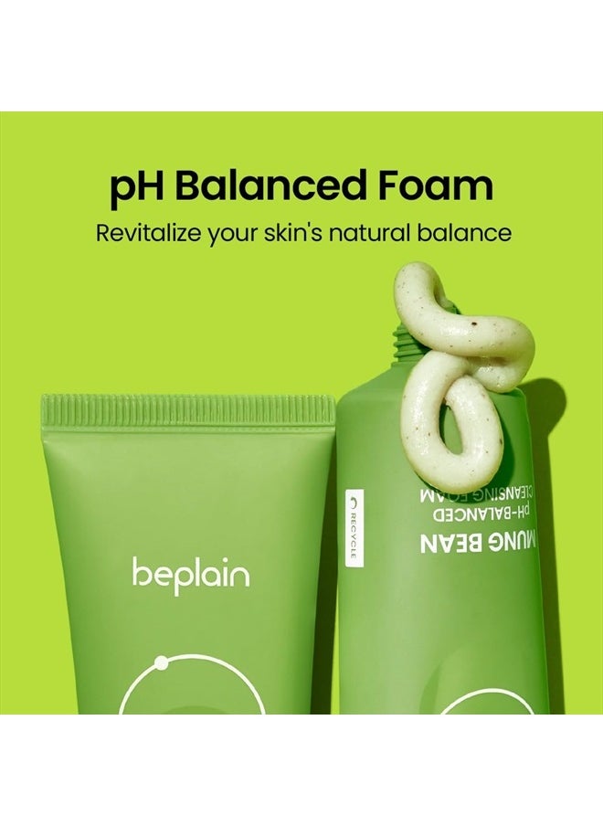 Mung Bean pH-Balanced Cleansing Foam (2.7fl.oz/80ml) | Hydrating & Gentle Face Clenser for All Skin Types | Makeup Remover | Korean Skin Care | Fragrance-Free | Non-comedogenic tested