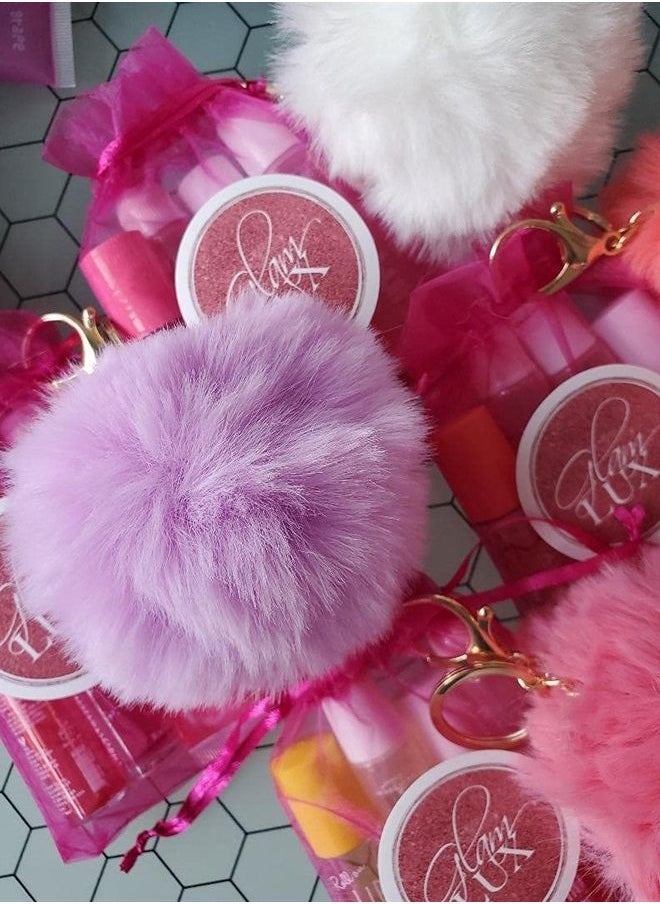 mystery bundle lip loss set of 4 lip gloss, lip stains, lippies, lipstick, lip polish girls/women lip gloss gift sets & pompom keychain