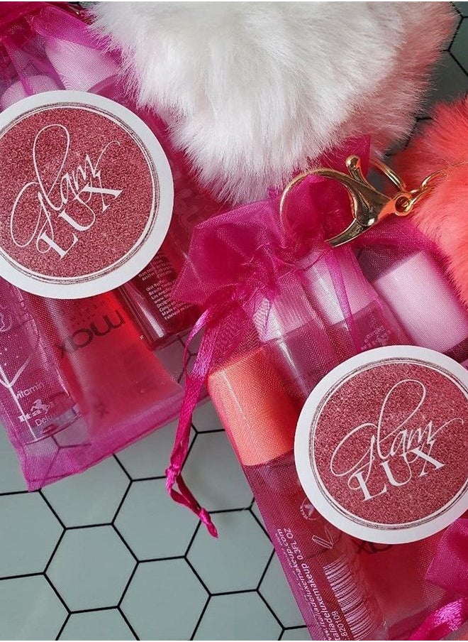 mystery bundle lip loss set of 4 lip gloss, lip stains, lippies, lipstick, lip polish girls/women lip gloss gift sets & pompom keychain