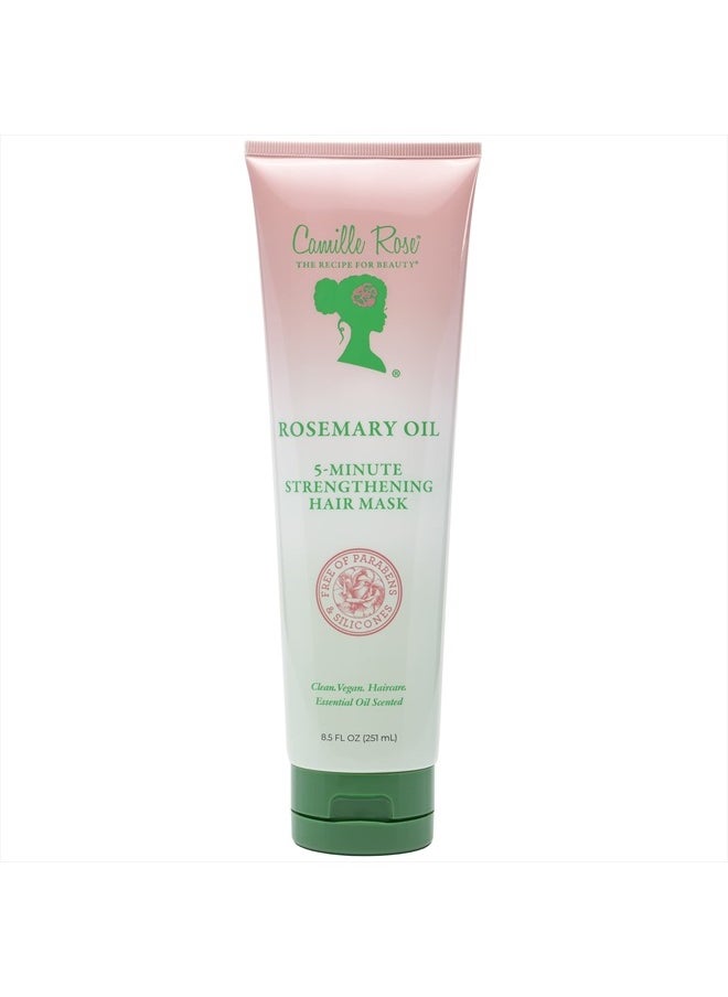 Rosemary Oil 5-Minute Deep Strengthening Hair Mask and Conditioner, with Natural Castor, Peppermint, and Rosemary Oils for Hair Growth & All Hair Types, 8.5 fl oz