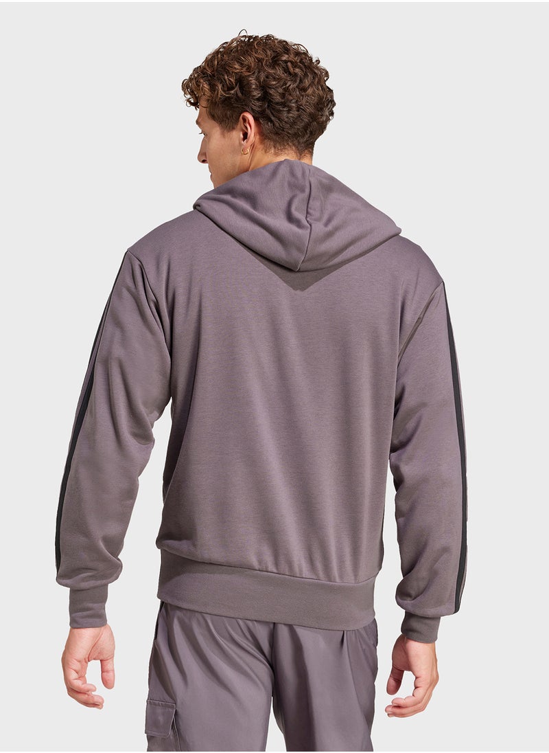 Essential 3 Stripe French Terry Hoodie