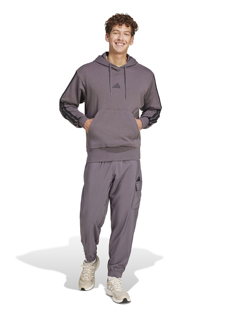 Essential 3 Stripe French Terry Hoodie