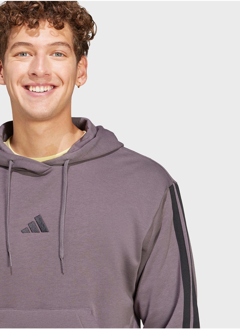 Essential 3 Stripe French Terry Hoodie