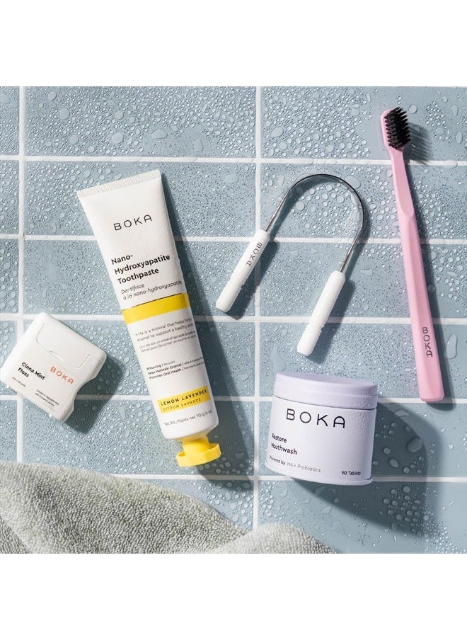 Tongue Scraper for Adults & Kids with Case - Stainless Steel Tongue Cleaner w/Linen Travel Pouch - Scrubber to Remove Tongue Buildup and Freshens Breath (Pack of 1)