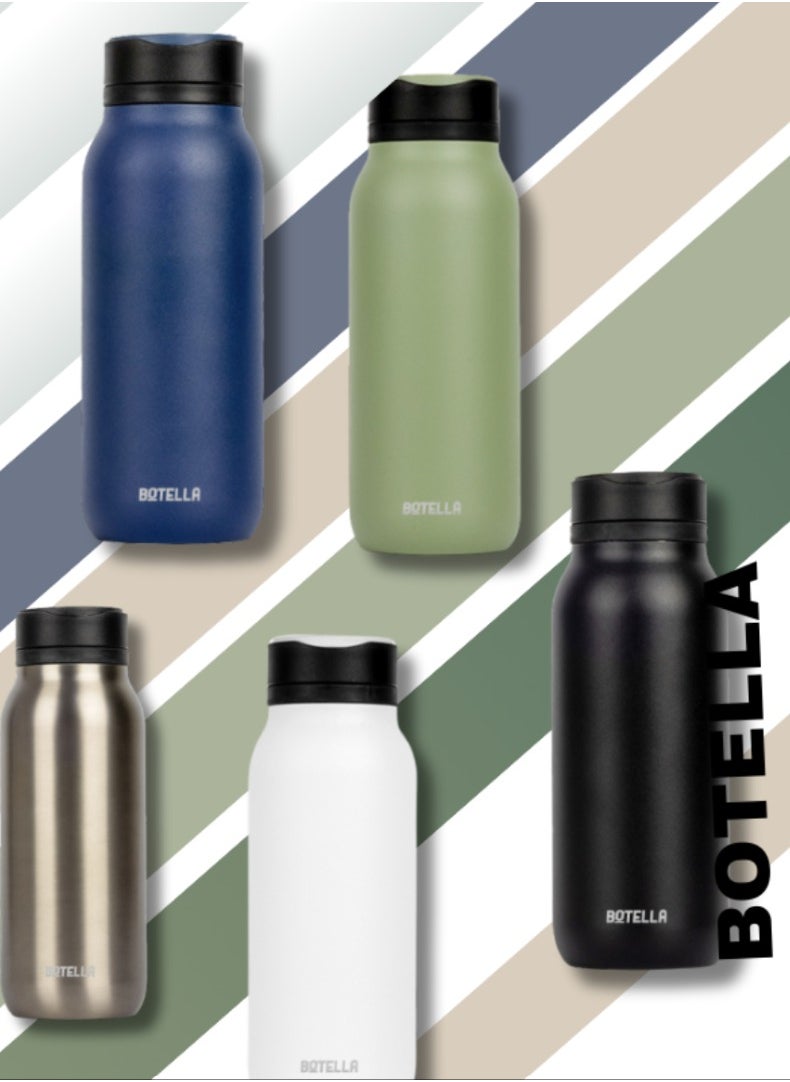 Botella Insulated Stainless Steel Water Bottle Sleek - Leakproof, Keeps Drinks Hot & Cold, Ideal for Work, Gym, Travel 650ml, Blue