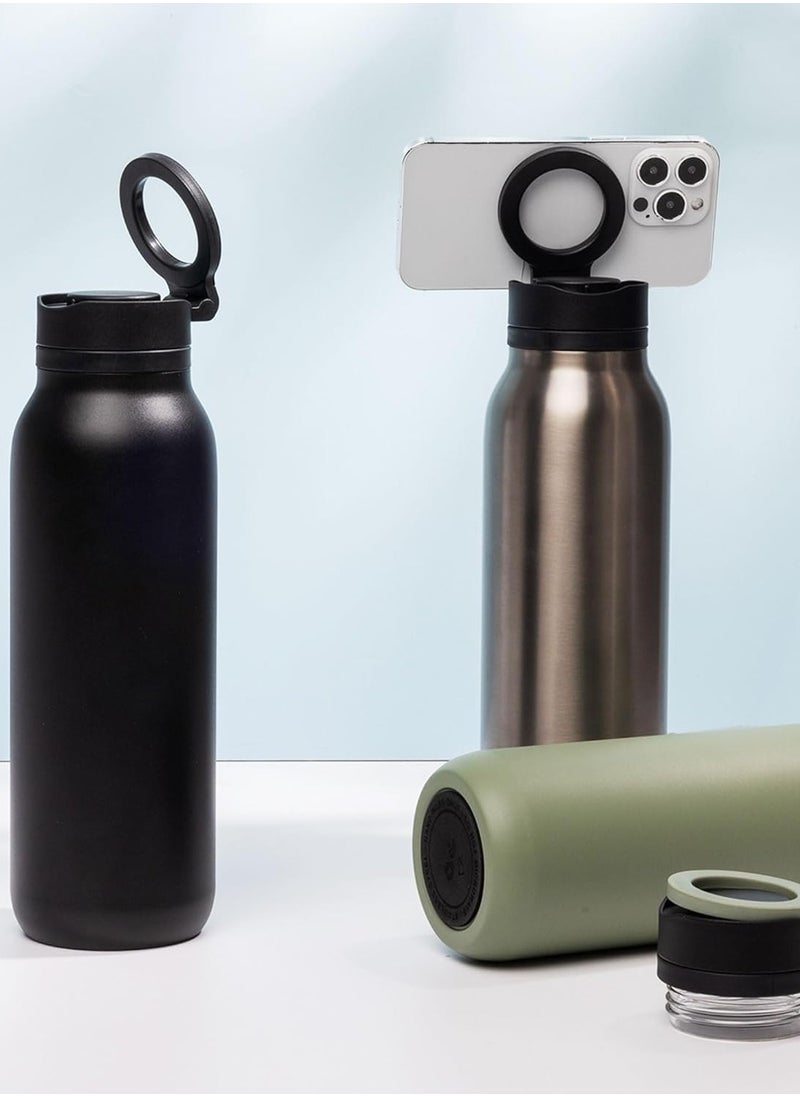 Botella Insulated Water Bottle Pro - Leakproof Stainless Steel, Sports & Travel, 900ml, Gunblack