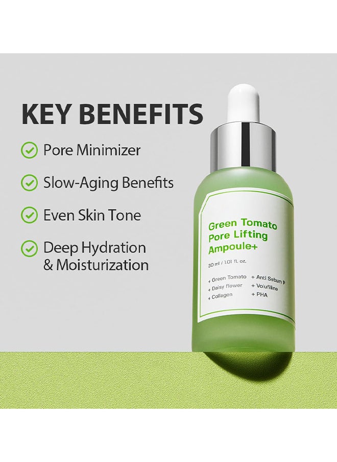 SUNGBOON EDITOR Green Tomato Pore Lifting Ampoule, Pore Tightening Serum, 30ML