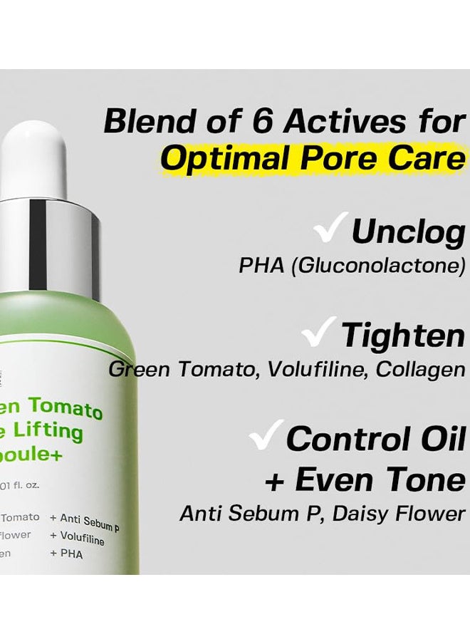 SUNGBOON EDITOR Green Tomato Pore Lifting Ampoule, Pore Tightening Serum, 30ML