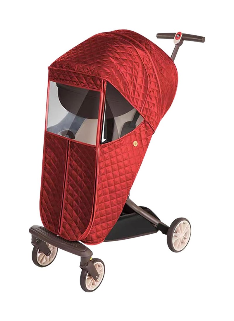 Stroller Windproof and Rainproof Warm Cover, Suitable For Most Strollers (Burgundy)