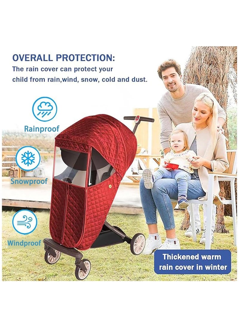 Stroller Windproof and Rainproof Warm Cover, Suitable For Most Strollers (Burgundy)