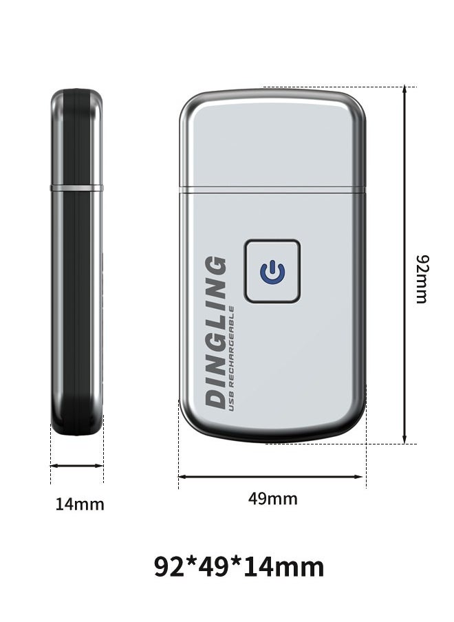 Electric Shaver for Men, Rechargeable Razor with Metal Housing, Portable Electric Shaver for Face, Body, Armpit