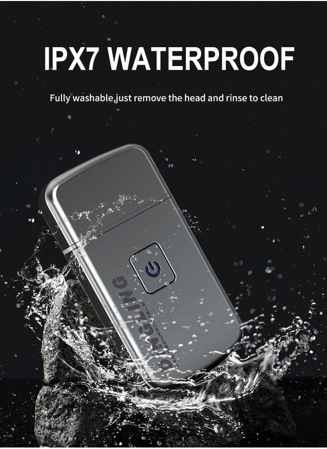 Electric Shaver for Men, Rechargeable Razor with Metal Housing, Portable Electric Shaver for Face, Body, Armpit