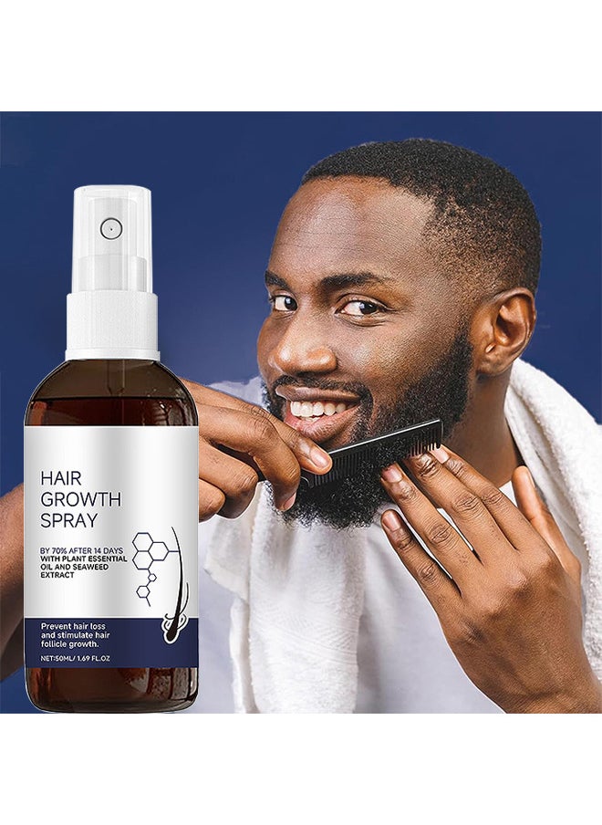 Hair Growth Serum Spray, 22% Seaweed Extract For Hair Loss Control And Hair Growth In Men And Women, Boost Thicker Beard And Hair Growth, Improve Baldness (50ML)