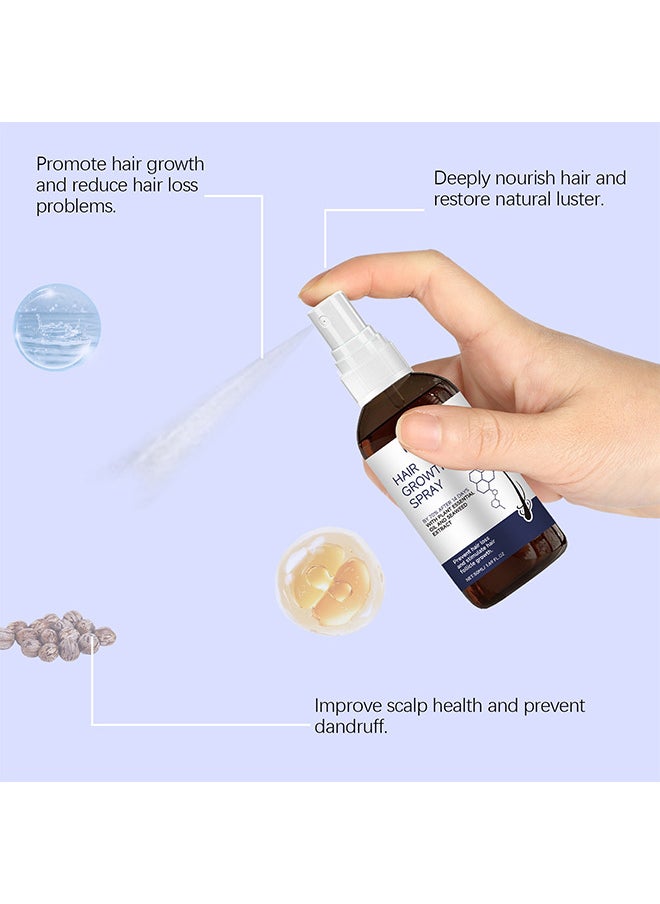 Hair Growth Serum Spray, 22% Seaweed Extract For Hair Loss Control And Hair Growth In Men And Women, Boost Thicker Beard And Hair Growth, Improve Baldness (50ML)