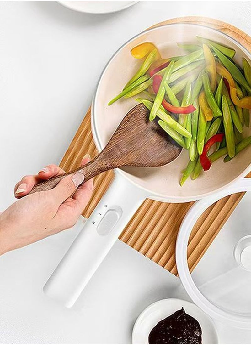 2 Liter Electric Cooker - Mechanical electric frying pan, skillet, electric skillet, spaghetti, portable non-stick cookware for scrambled eggs, beef steaks, rice, steaming and soups