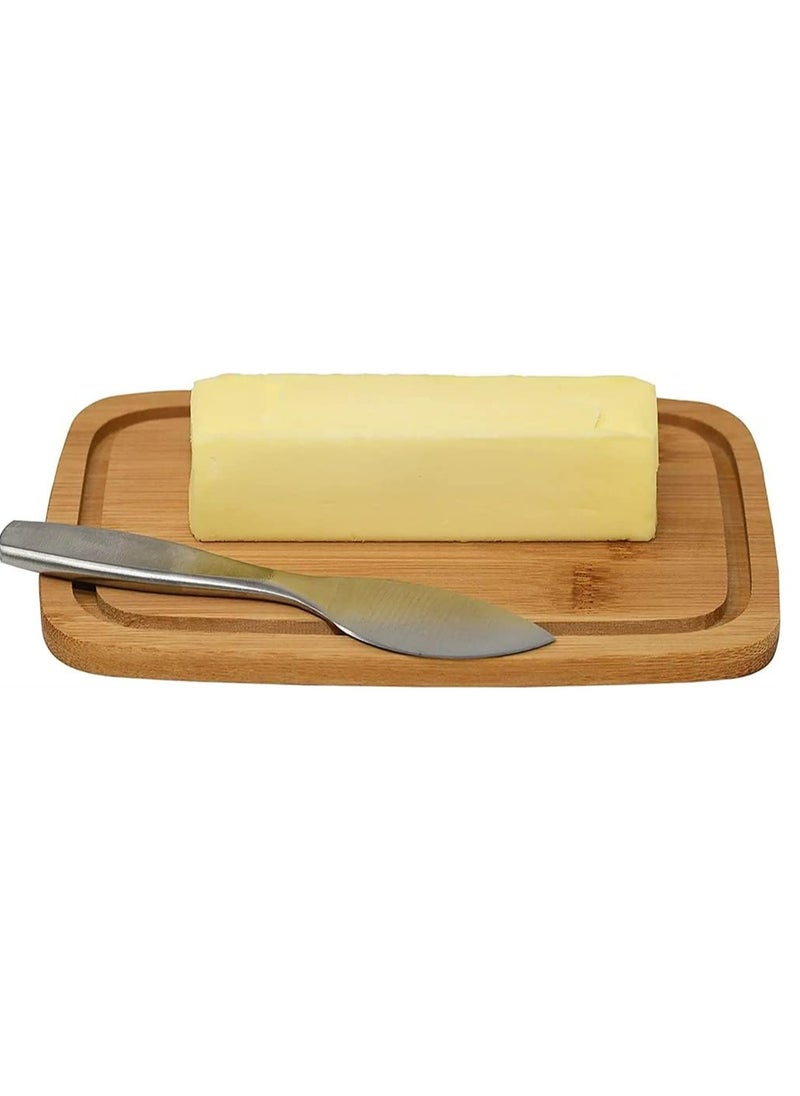 Bamboo Butter Dish with Dome Lid, Airtight Butter Container,  Dishwasher Safe