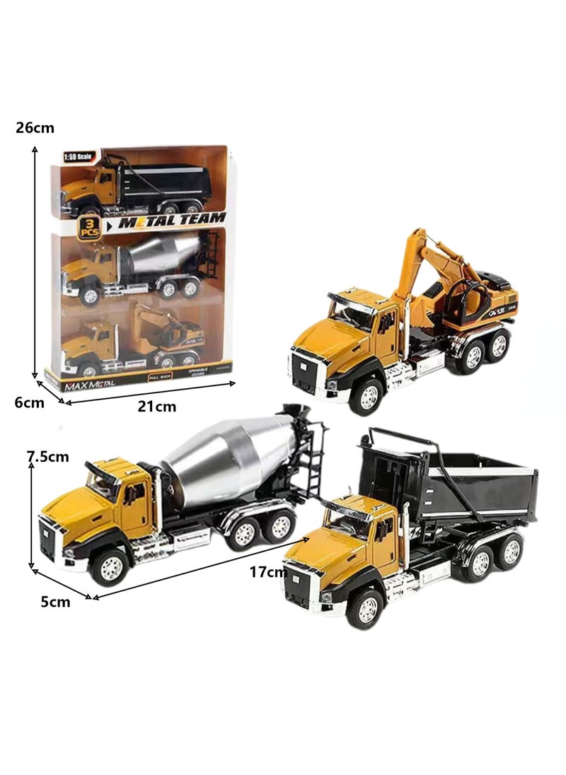 Children's Toy Alloy Texture Engineering Vehicle Model Engineering Vehicle Set (Engineering Vehicle Set (Three In One))