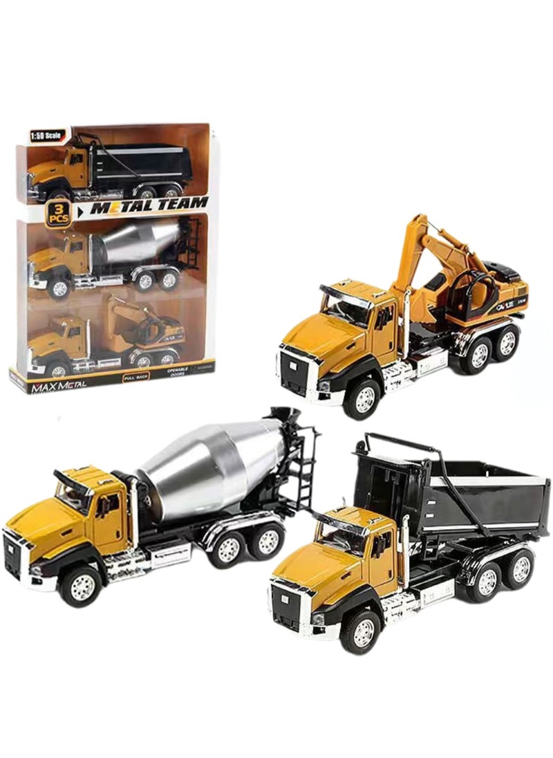 Children's Toy Alloy Texture Engineering Vehicle Model Engineering Vehicle Set (Engineering Vehicle Set (Three In One))