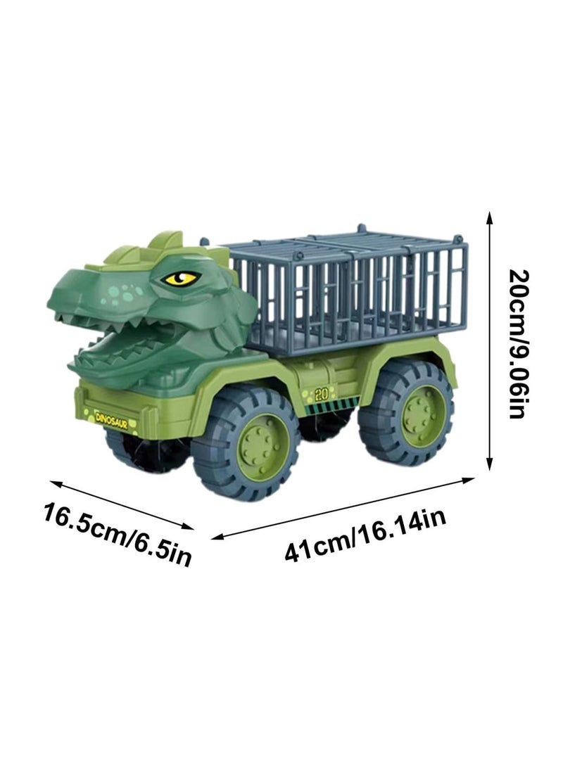 Dinosaur Truck Toy - Animal Transporter Toy, Suitable for Children's Toy Birthday Gift (Medium Tyrannosaurus Rex Cage)