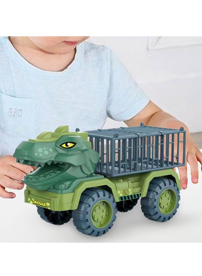 Dinosaur Truck Toy - Animal Transporter Toy, Suitable for Children's Toy Birthday Gift (Medium Tyrannosaurus Rex Cage)