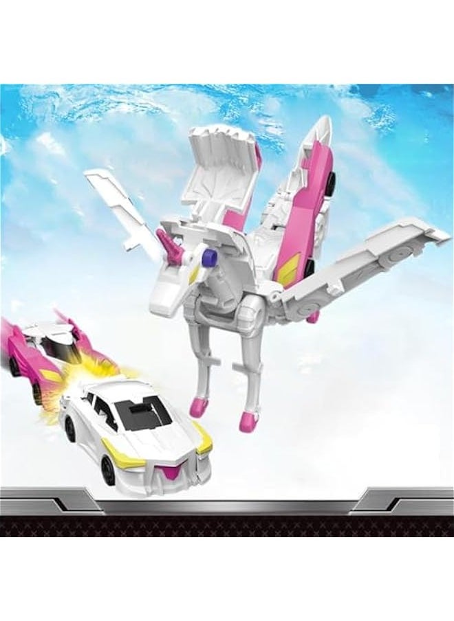 Transforming Unicorn, Collision Automatic Deformation Transforming Unicorn Car, Unicorn Craft Car Toys, Unicorn Transforming Cars s Toy, Transforming Car Robot Unicorn Birthday Gift (Pink)