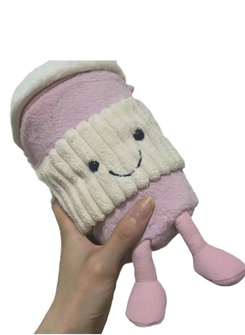 Jellycat pink coffee bag messenger personal birthday gift doll toy warm water cup